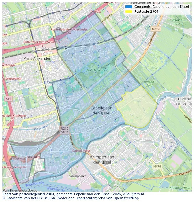 Postcodekaart voor 2904