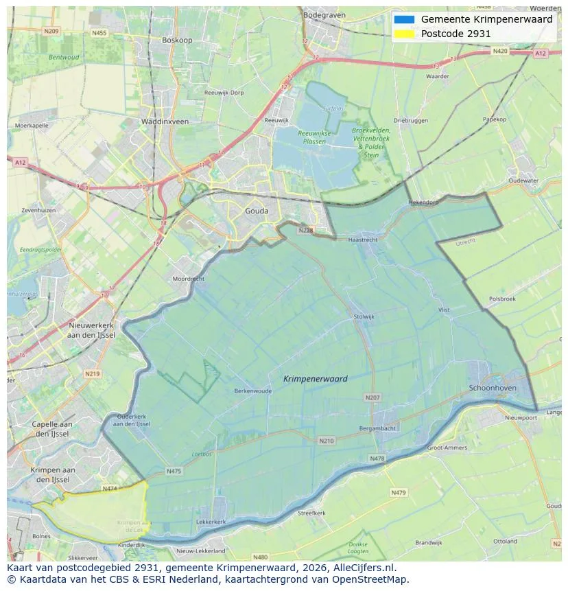Postcodekaart voor 2931