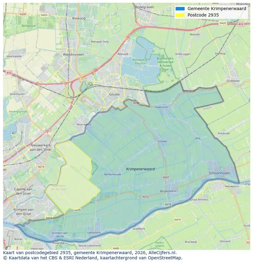 Postcodekaart voor 2935