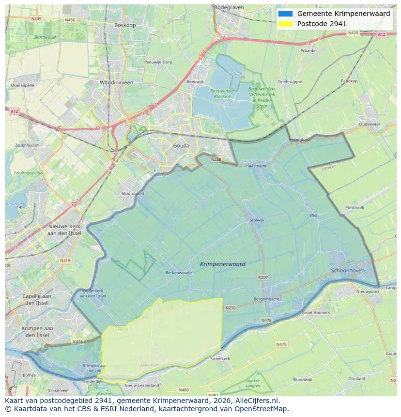 Postcodekaart voor 2941