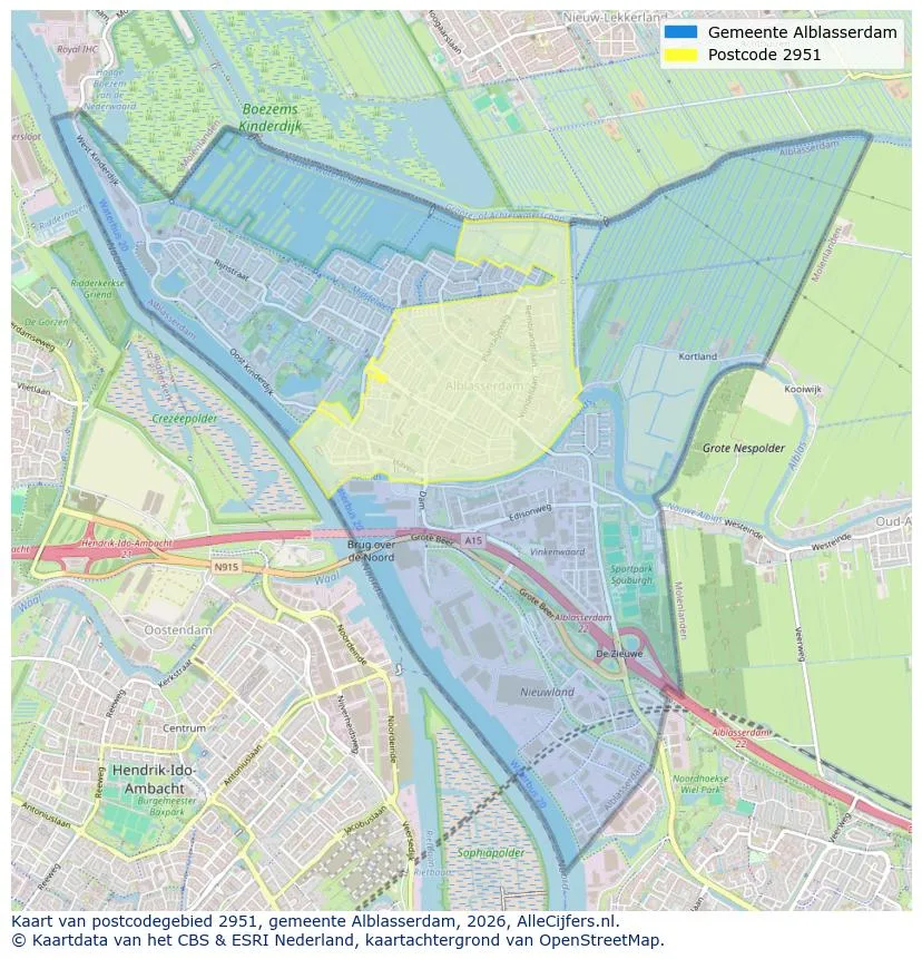 Postcodekaart voor 2951