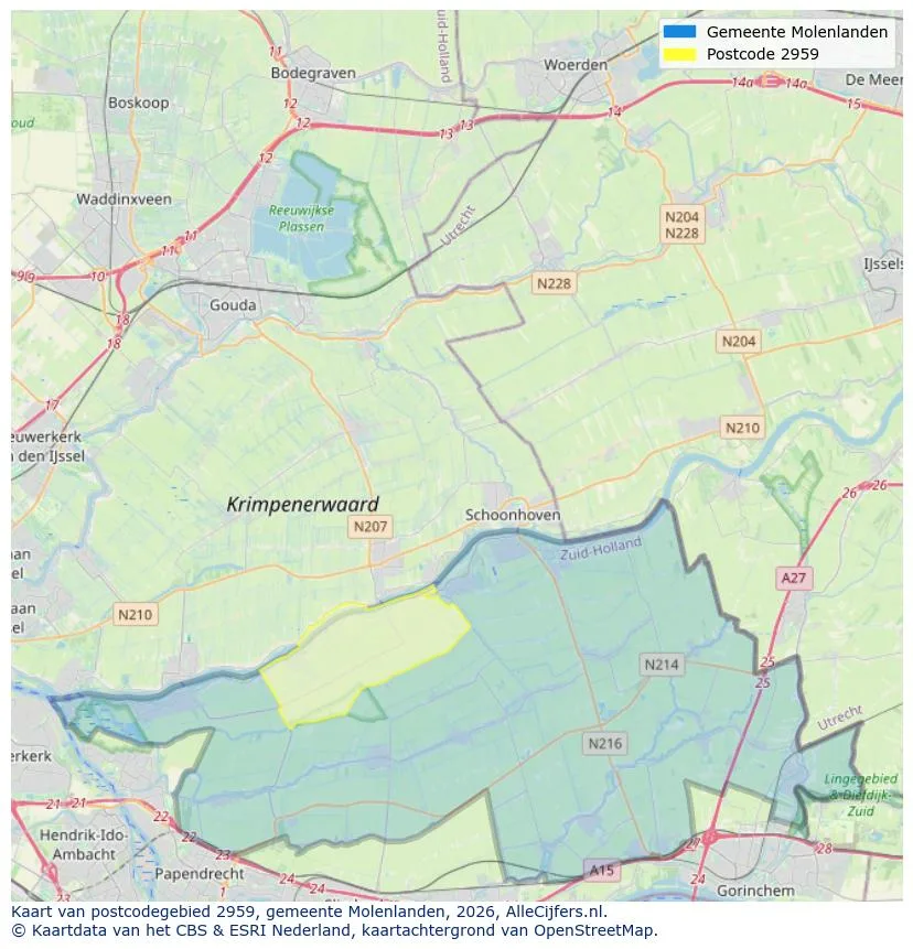 Mapa de códigos postales para 2959