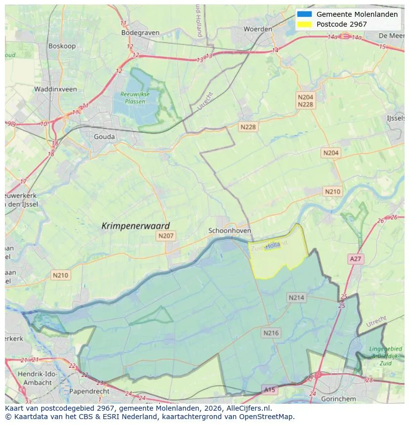 Postcodekaart voor 2967