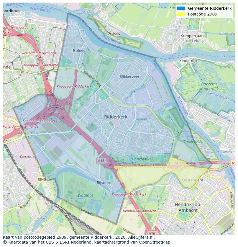 Mapa de códigos postales para 2989