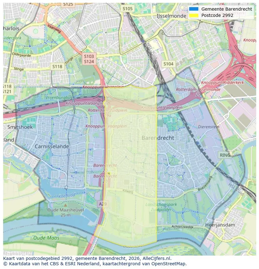 Postcode map for 2992