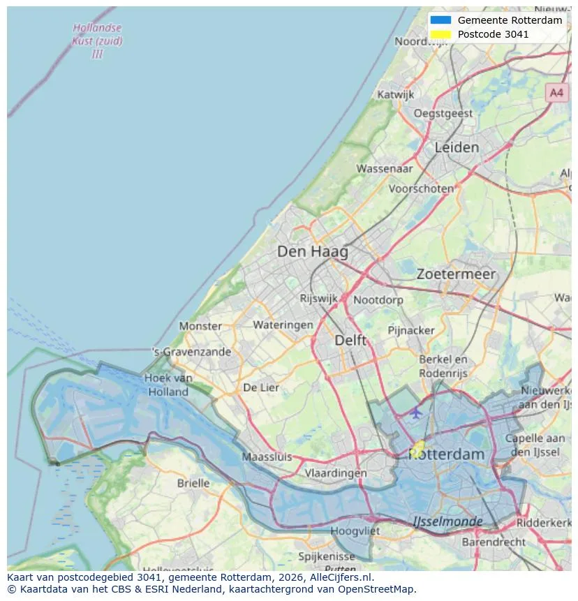 Postcodekaart voor 3041