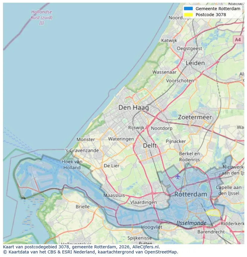 Postcode map for 3078