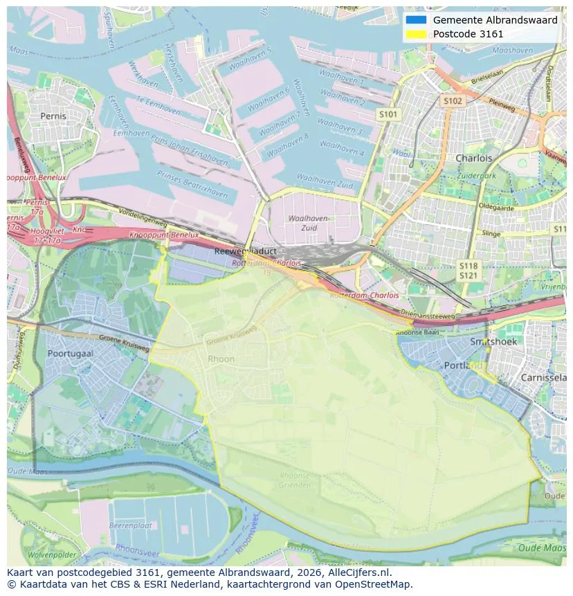 Mapa de códigos postales para 3161