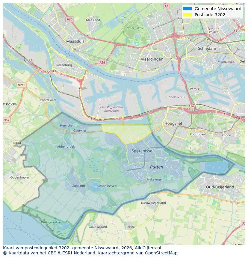 Postcodekaart voor 3202
