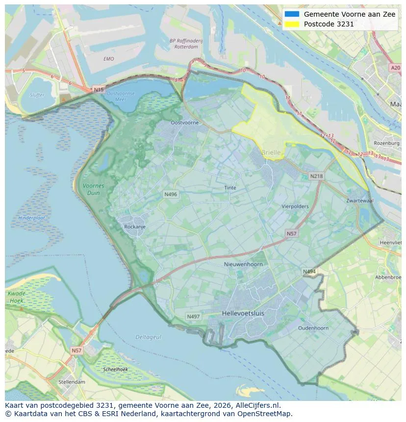 Mapa de códigos postales para 3231