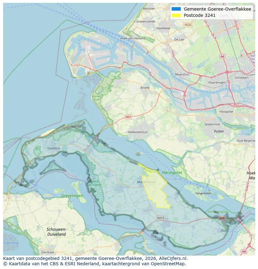 Postcodekaart voor 3241