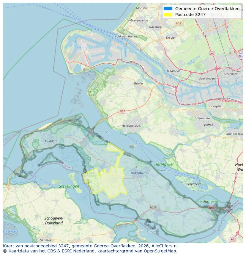 Mapa de códigos postales para 3247