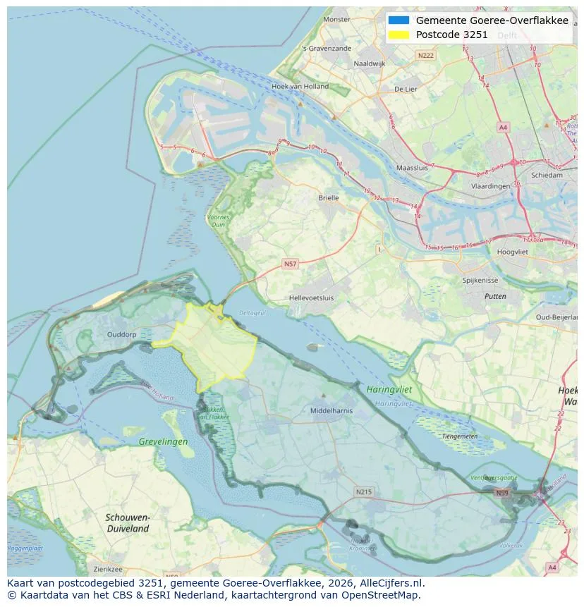 Mapa de códigos postales para 3251