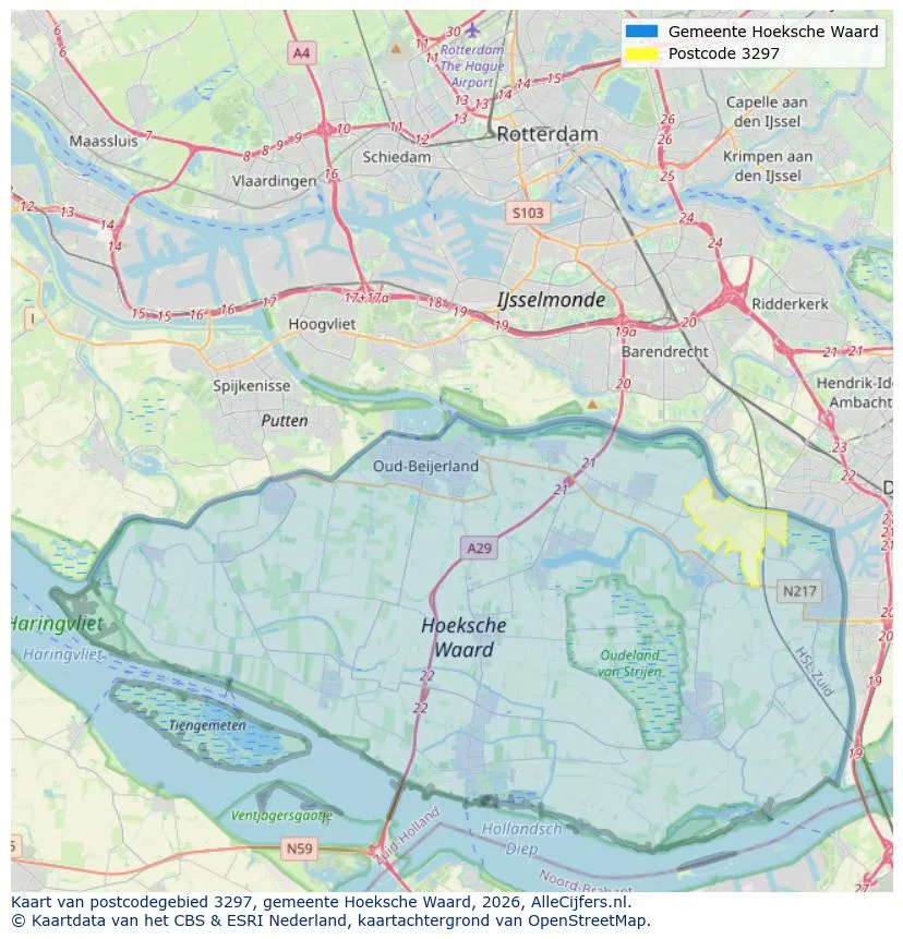 Mapa de códigos postales para 3297