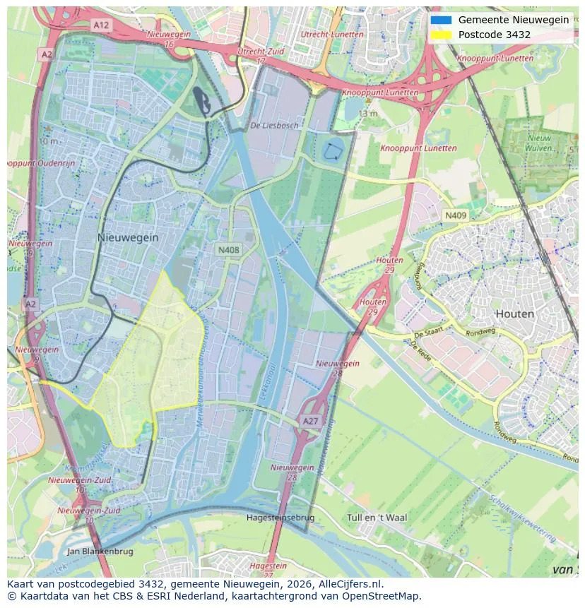 Postcodekaart voor 3432