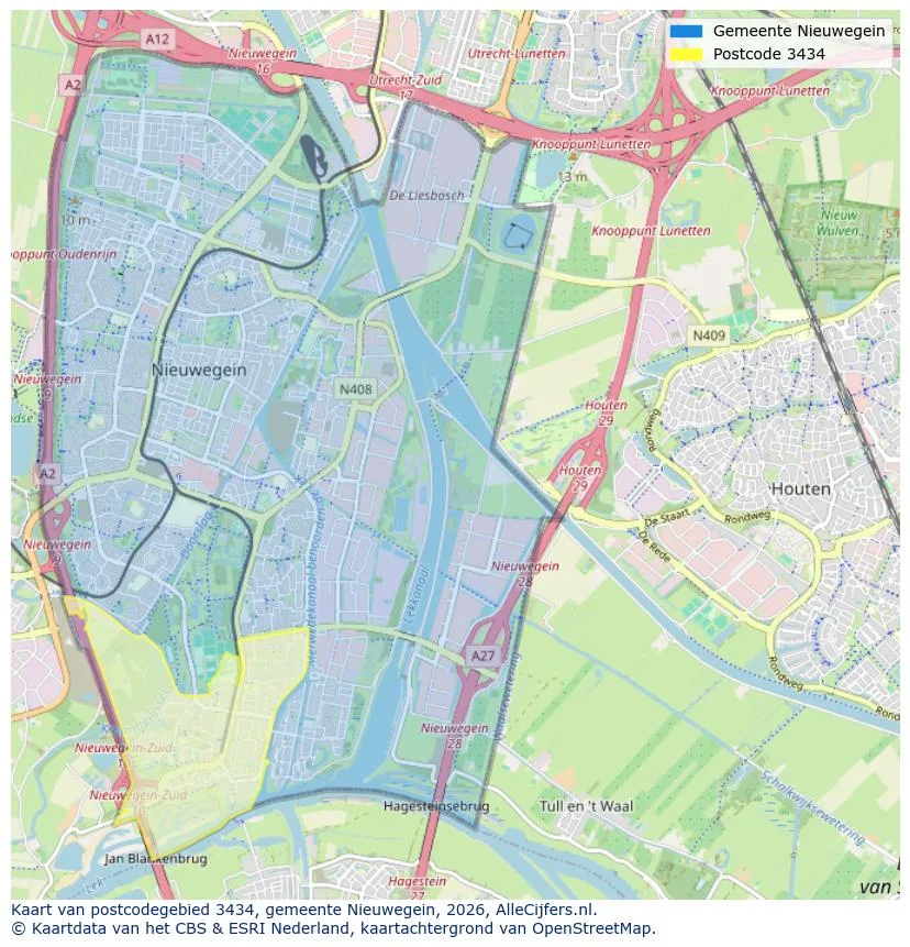 Postcodekaart voor 3434