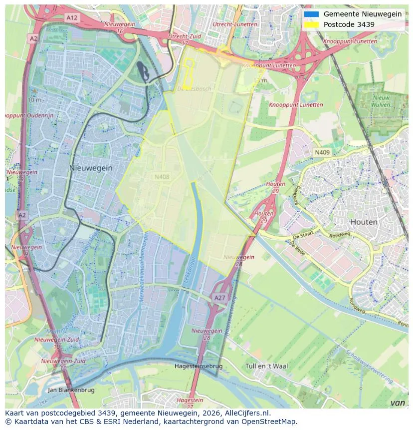Postcodekaart voor 3439