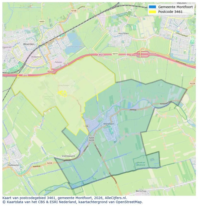 Postcode map for 3461