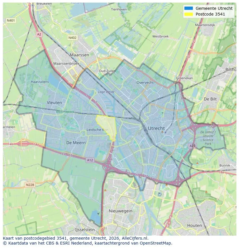 Mapa de códigos postales para 3541