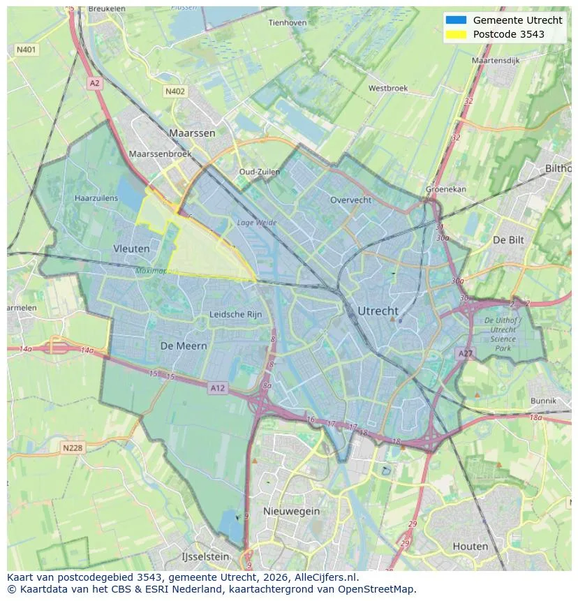 Mapa de códigos postales para 3543