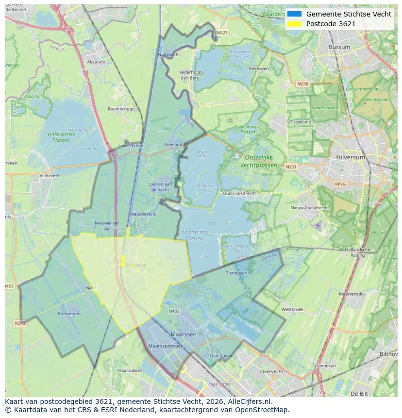 Postcode map for 3621