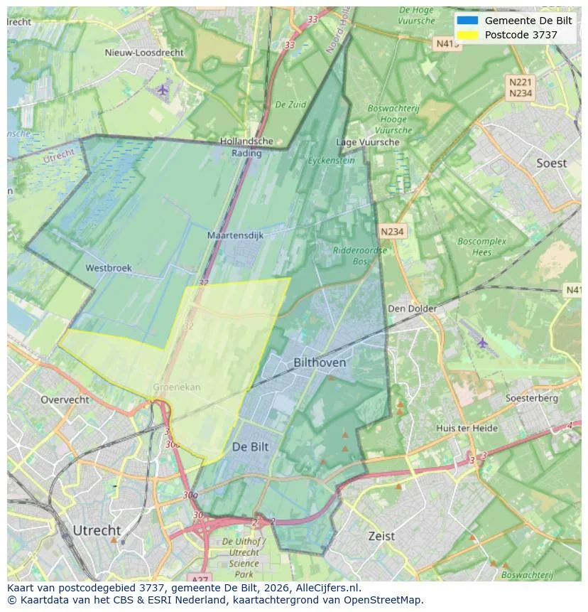 Mapa de códigos postales para 3737
