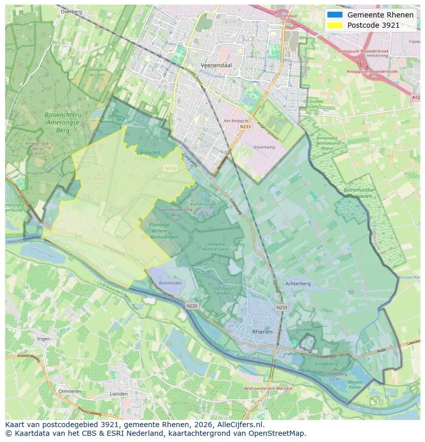 Mapa de códigos postales para 3921