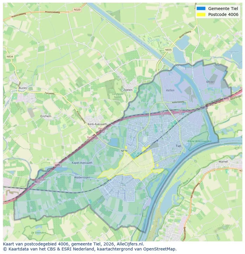 Postcodekaart voor 4006