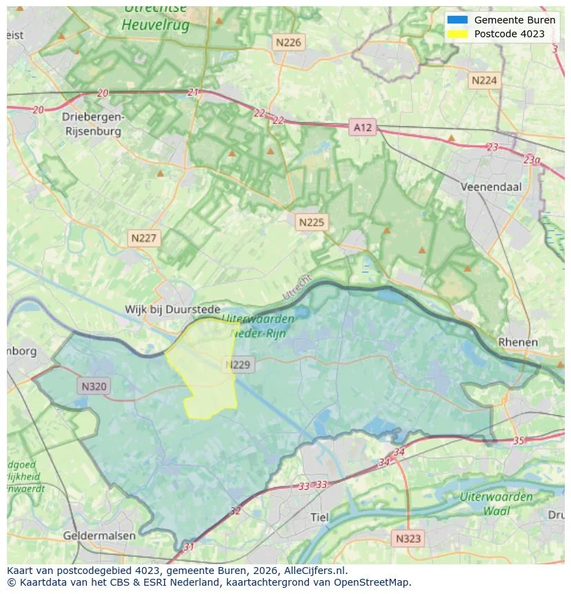 Postcodekaart voor 4023