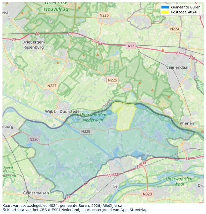 Postcodekaart voor 4024