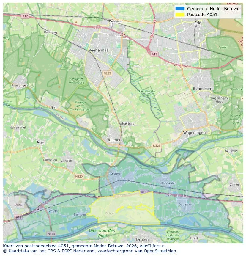 Postcode map for 4051