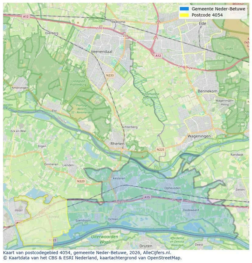 Postcode map for 4054
