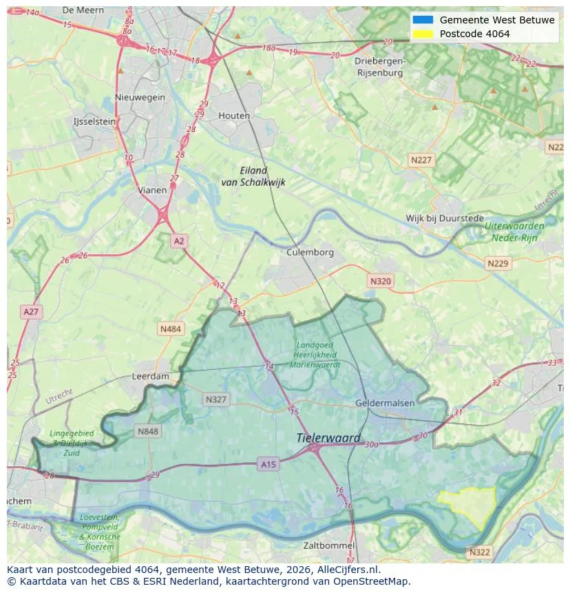 Postcode map for 4064