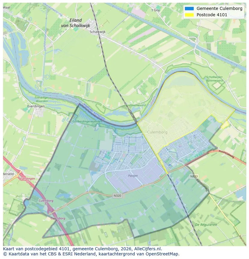 Mapa de códigos postales para 4101