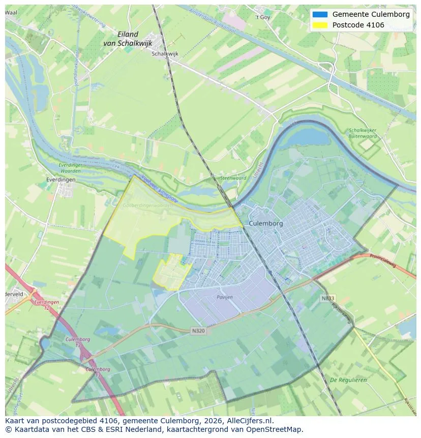 Postcodekaart voor 4106