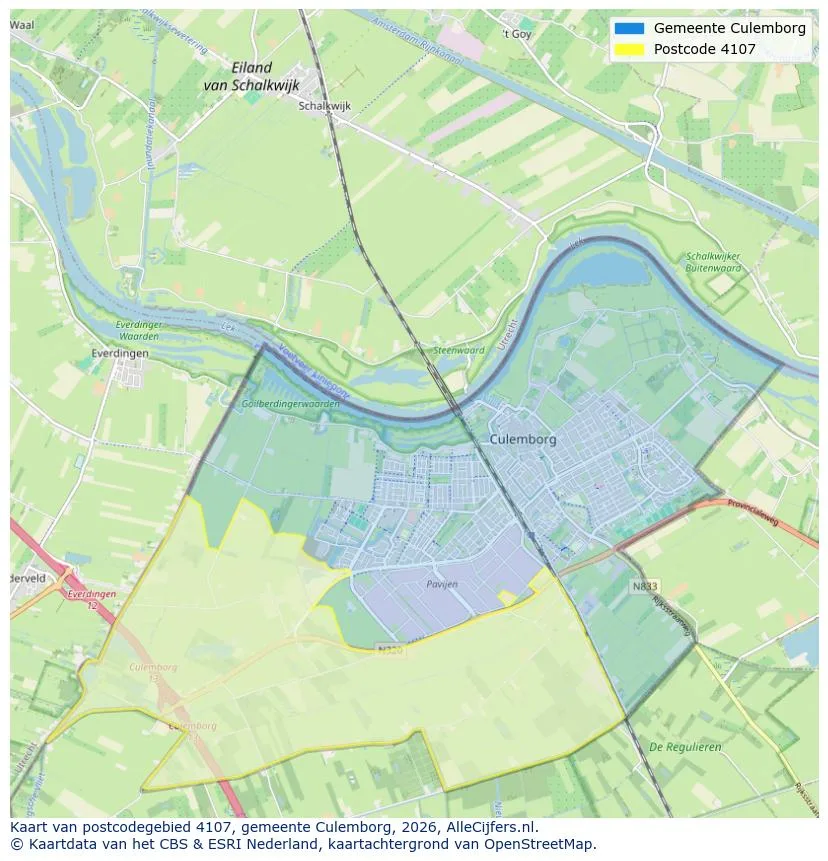 Postcodekaart voor 4107
