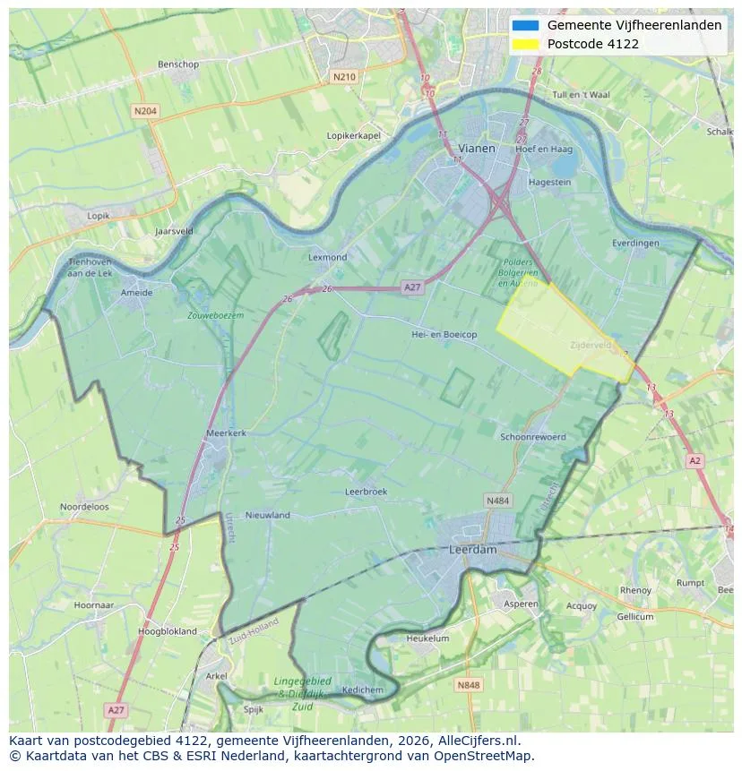 Postcodekaart voor 4122