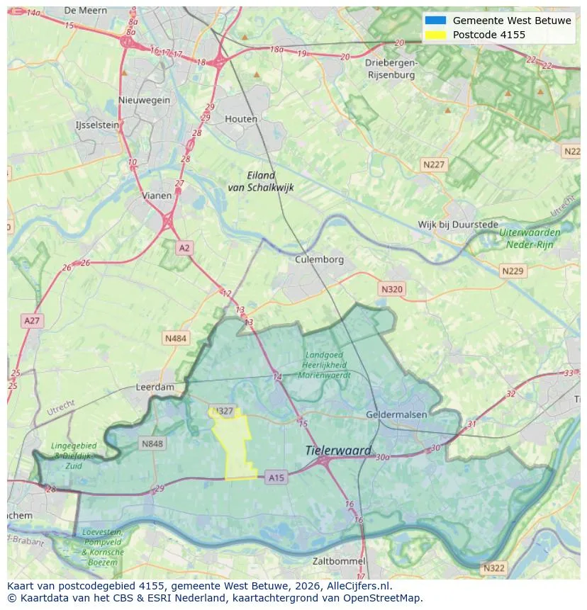 Postcode map for 4155