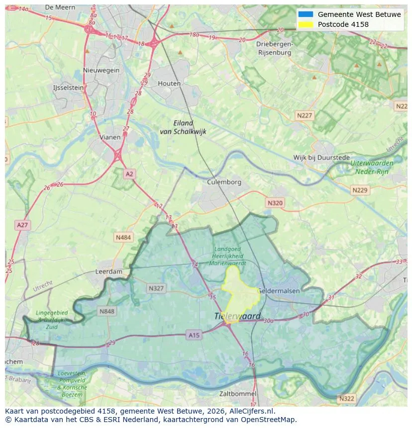Postcode map for 4158