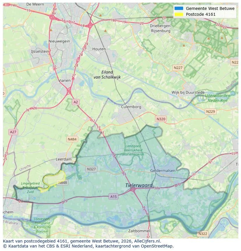Postcodekaart voor 4161