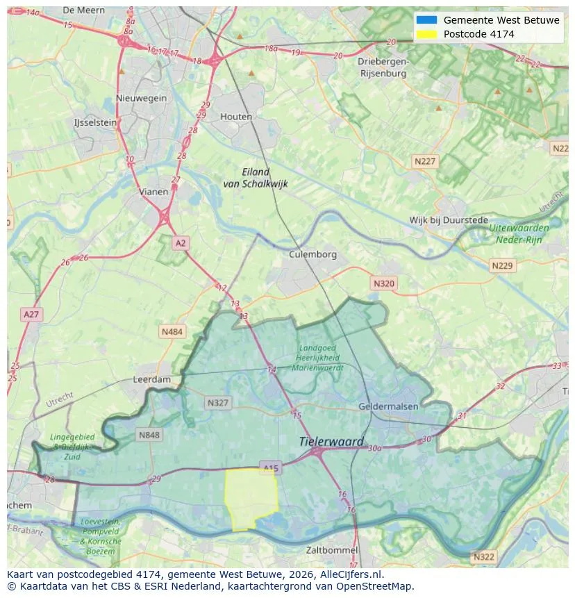 Mapa de códigos postales para 4174