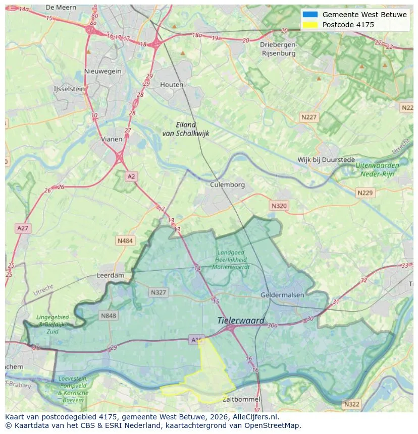 Postcodekaart voor 4175