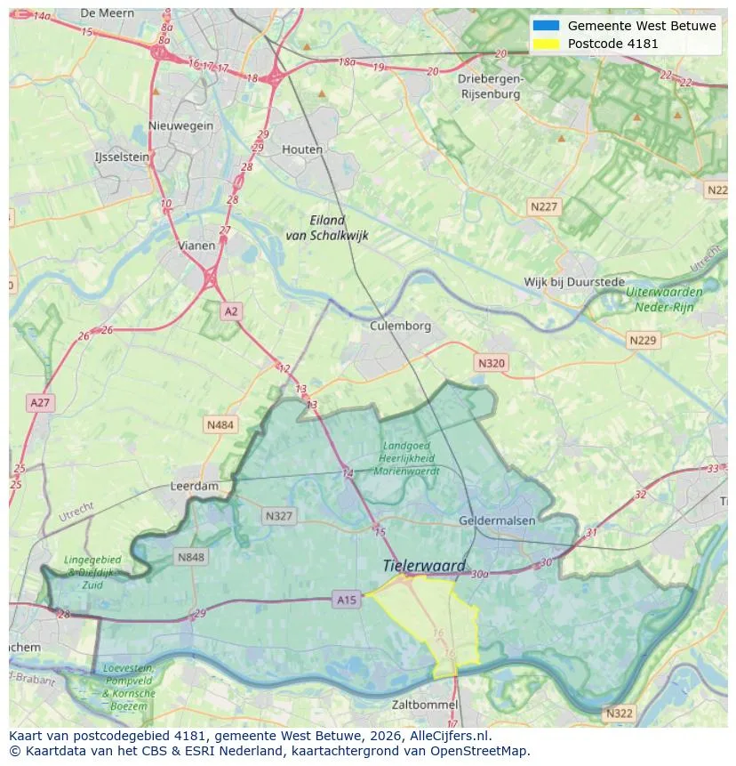 Postcodekaart voor 4181