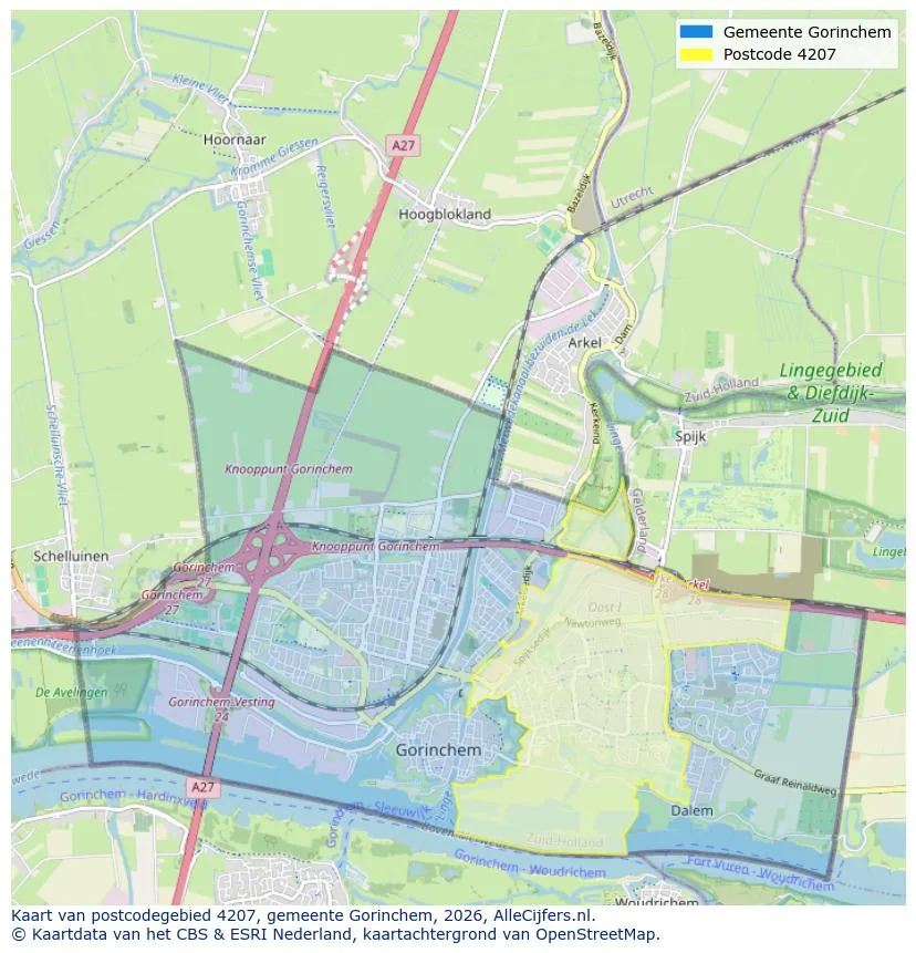 Postcodekaart voor 4207