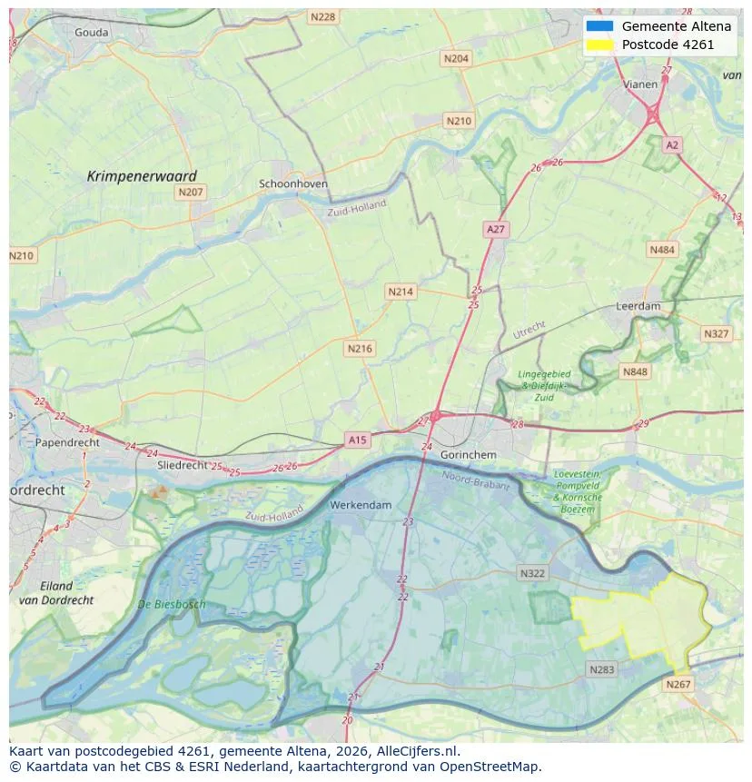 Postcodekaart voor 4261