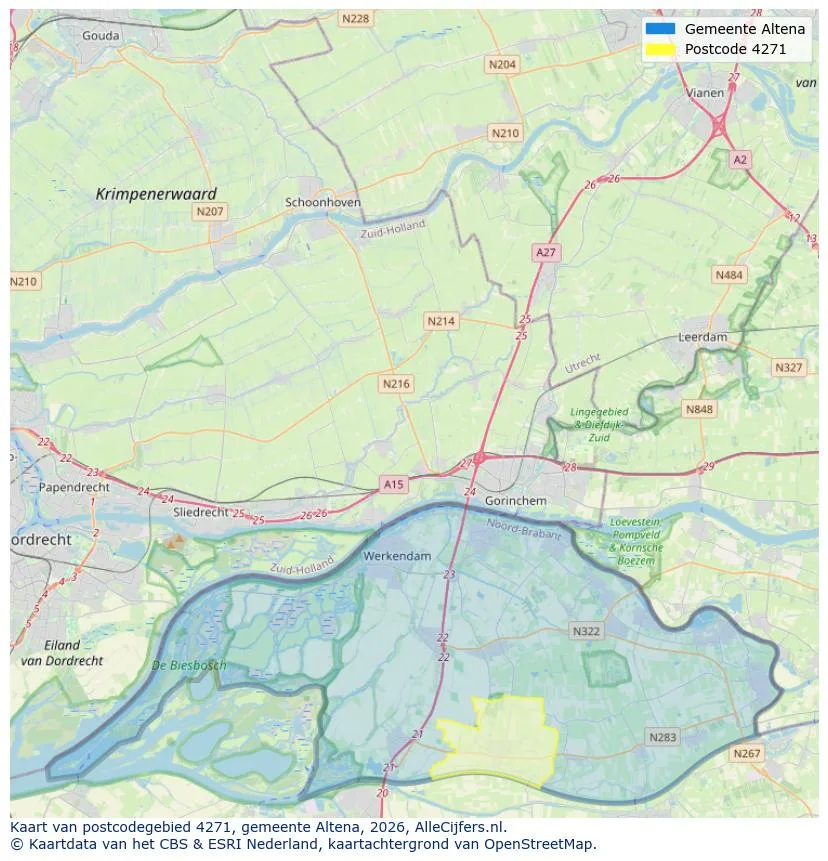 Postcode map for 4271