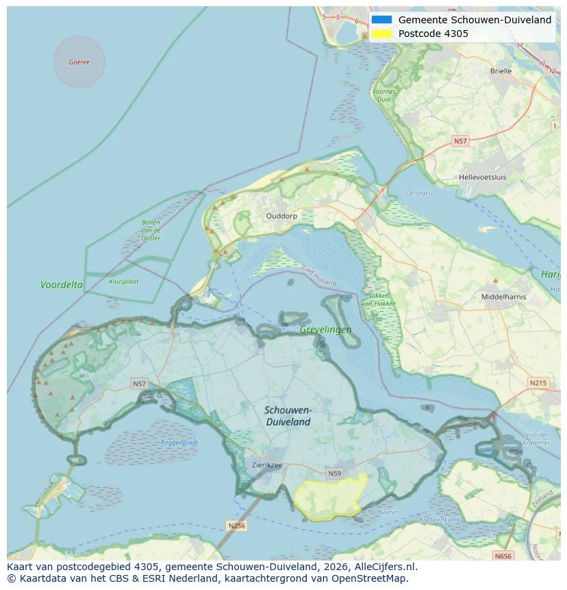 Postcode map for 4305