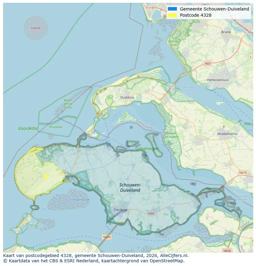 Mapa de códigos postales para 4328