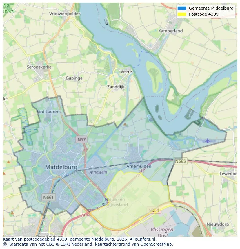 Postcodekaart voor 4339