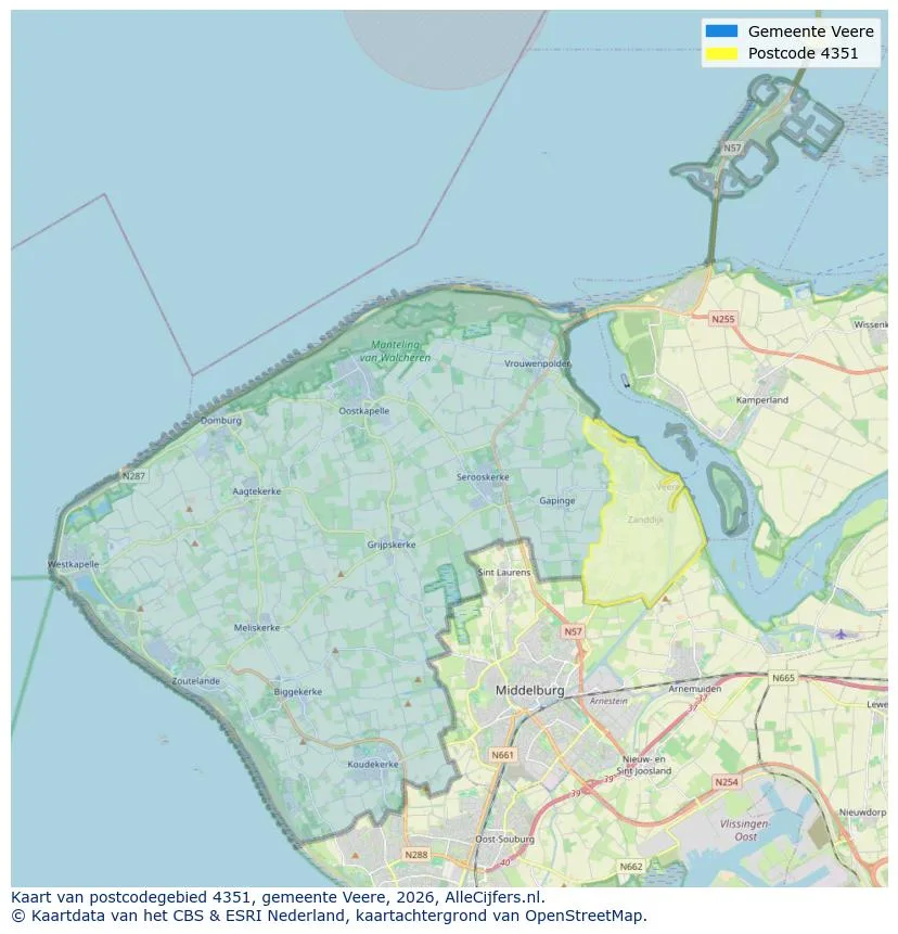 Mapa de códigos postales para 4351